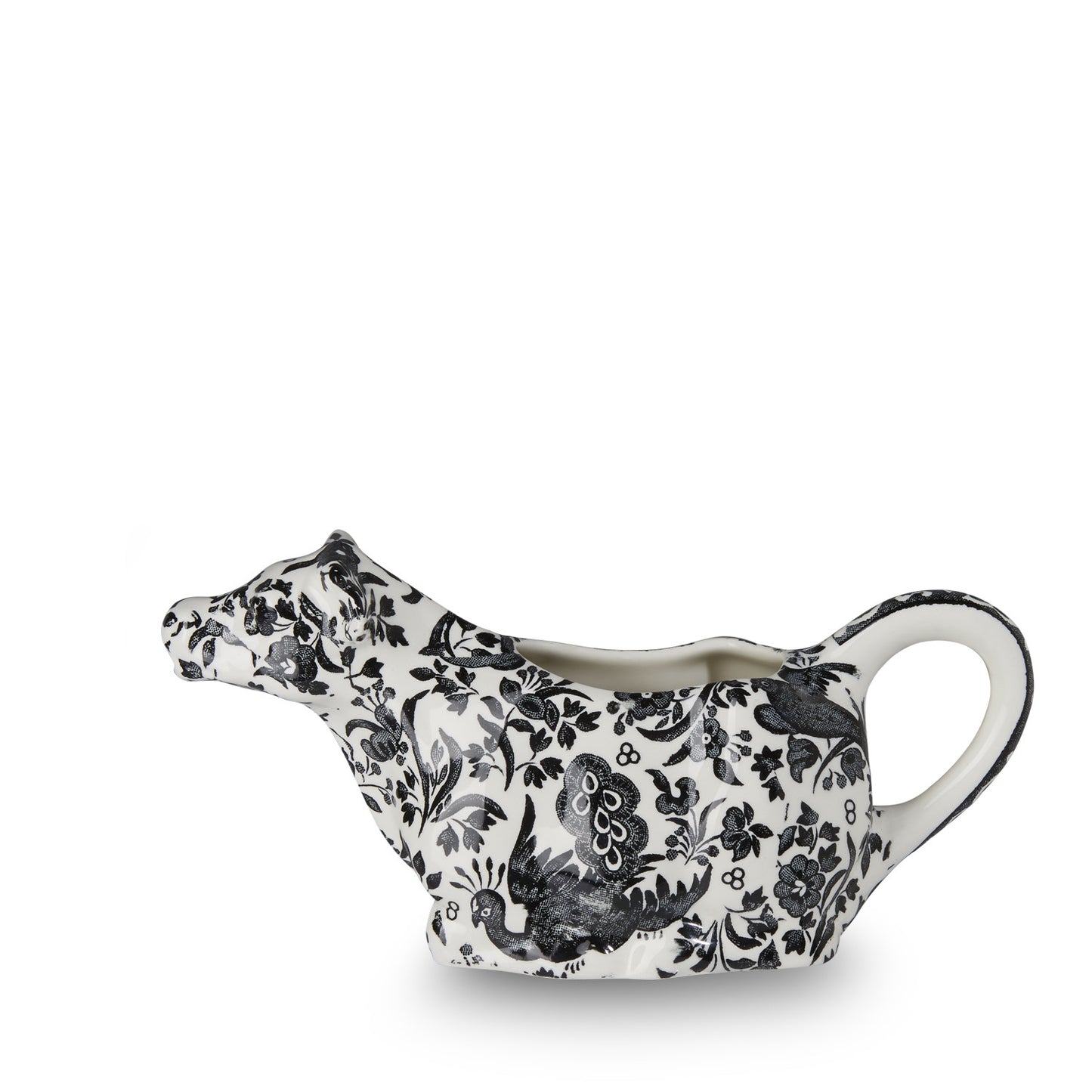 Black Regal Peacock Cow Creamer