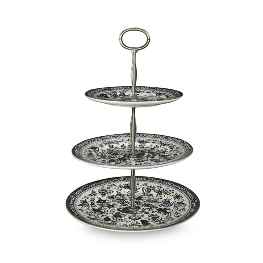 Black Regal Peacock 3 Tier Cake Stand