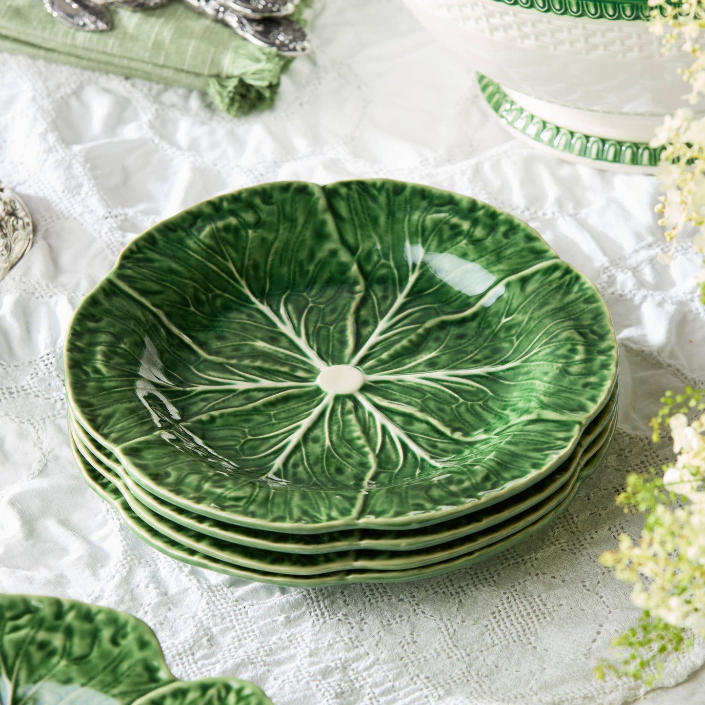 Le Jardin Cabbage 3-D Salad Plate - Set of 4