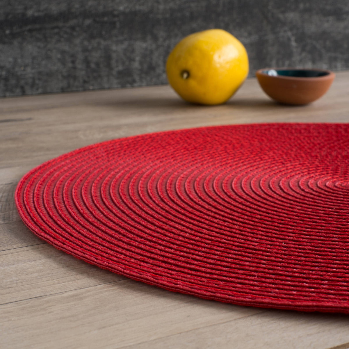 Now Designs by Danica - Disko Chili Red Round Placemat Set/4