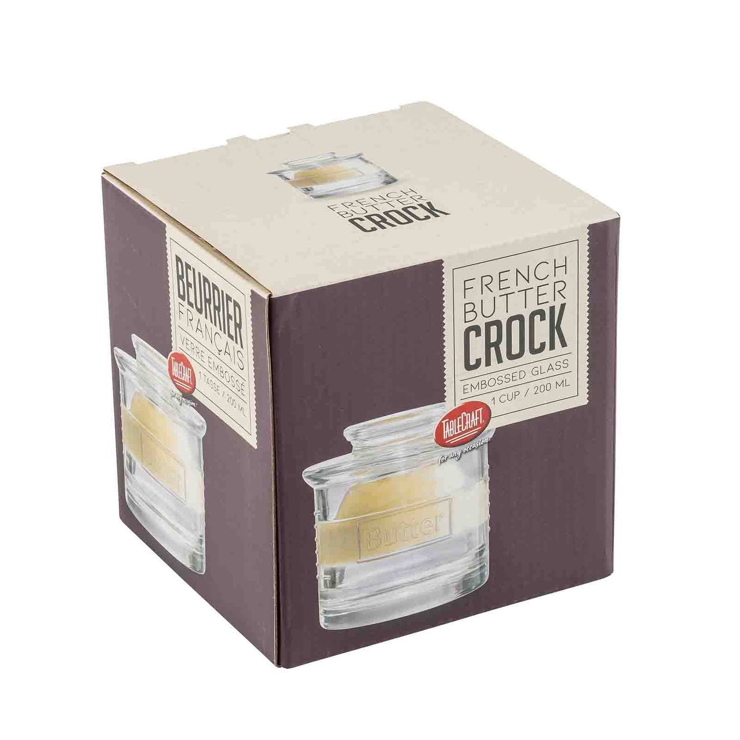 Glass French Style Butter Crock