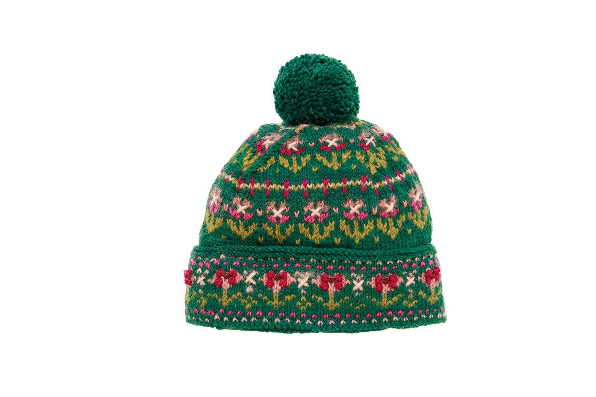 French Knot - Lucy Fold Up Hat - Green