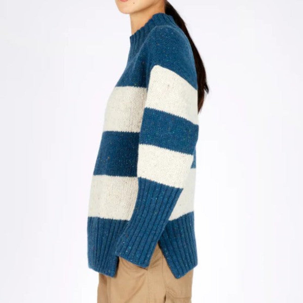 IrelandsEye Women's Arna Stripe Funnel Neck - Ink Marl