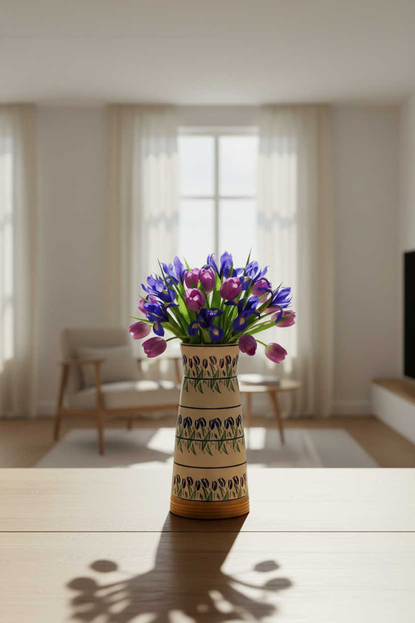 Nicholas Mosse Blue Blooms Large Tapered Vase