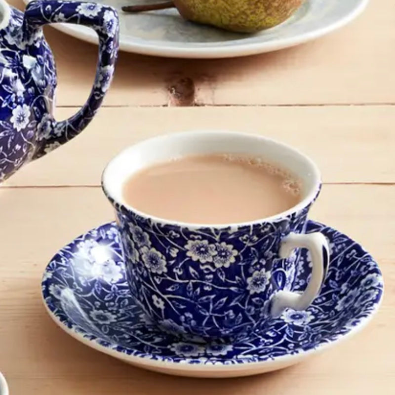 Blue Calico Teacup & Saucer