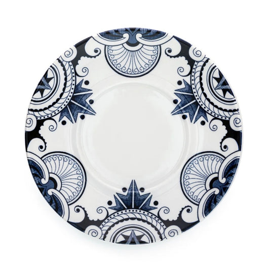 Burleigh Ink Blue Palisade Coffee Saucer - Retired