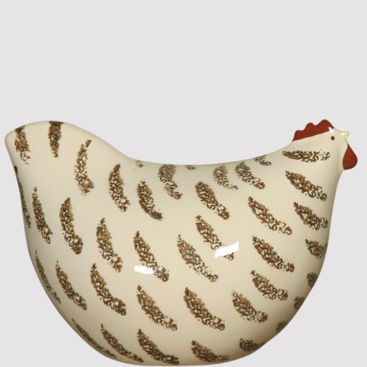 Ceramic Pullet White Spotted Black