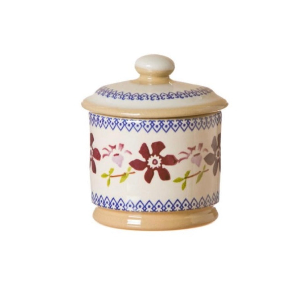 Clematis Lidded Sugar Pot