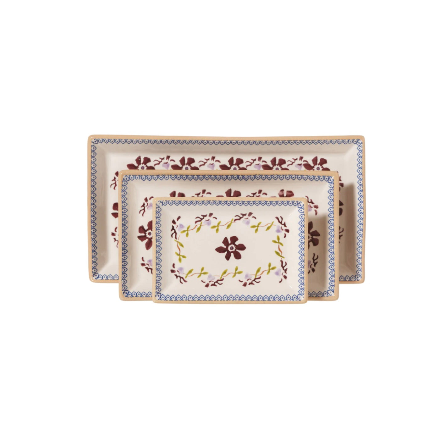 Clematis Rectangle Plate Set/3