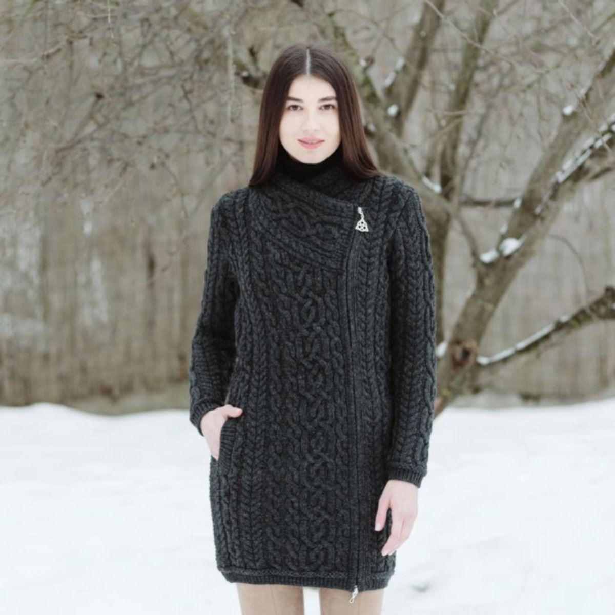 Side-Zip-Aran-Knit-Coatigan-Chacoal