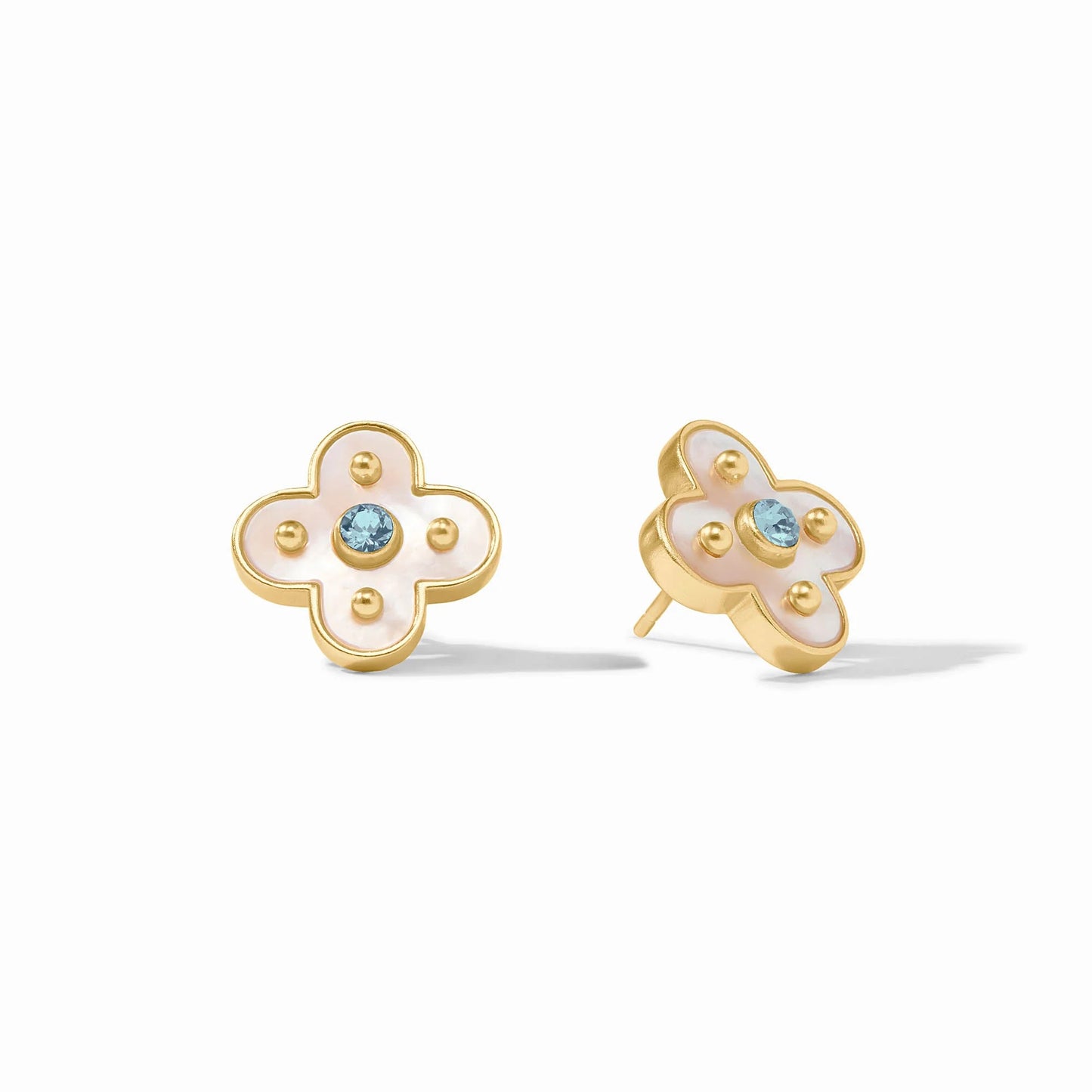 Julie Vos Colette Stud-Chalcedony Blue