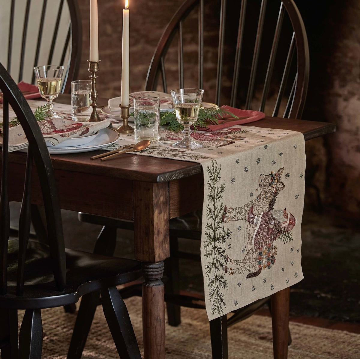 Coral & Tusk Christmas Donkey Table Runner
