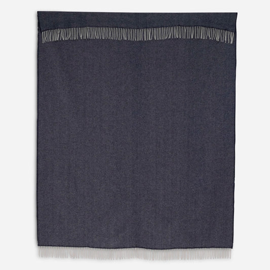 Cushendale Navy Aclare Lambswol Large Throw Blanket