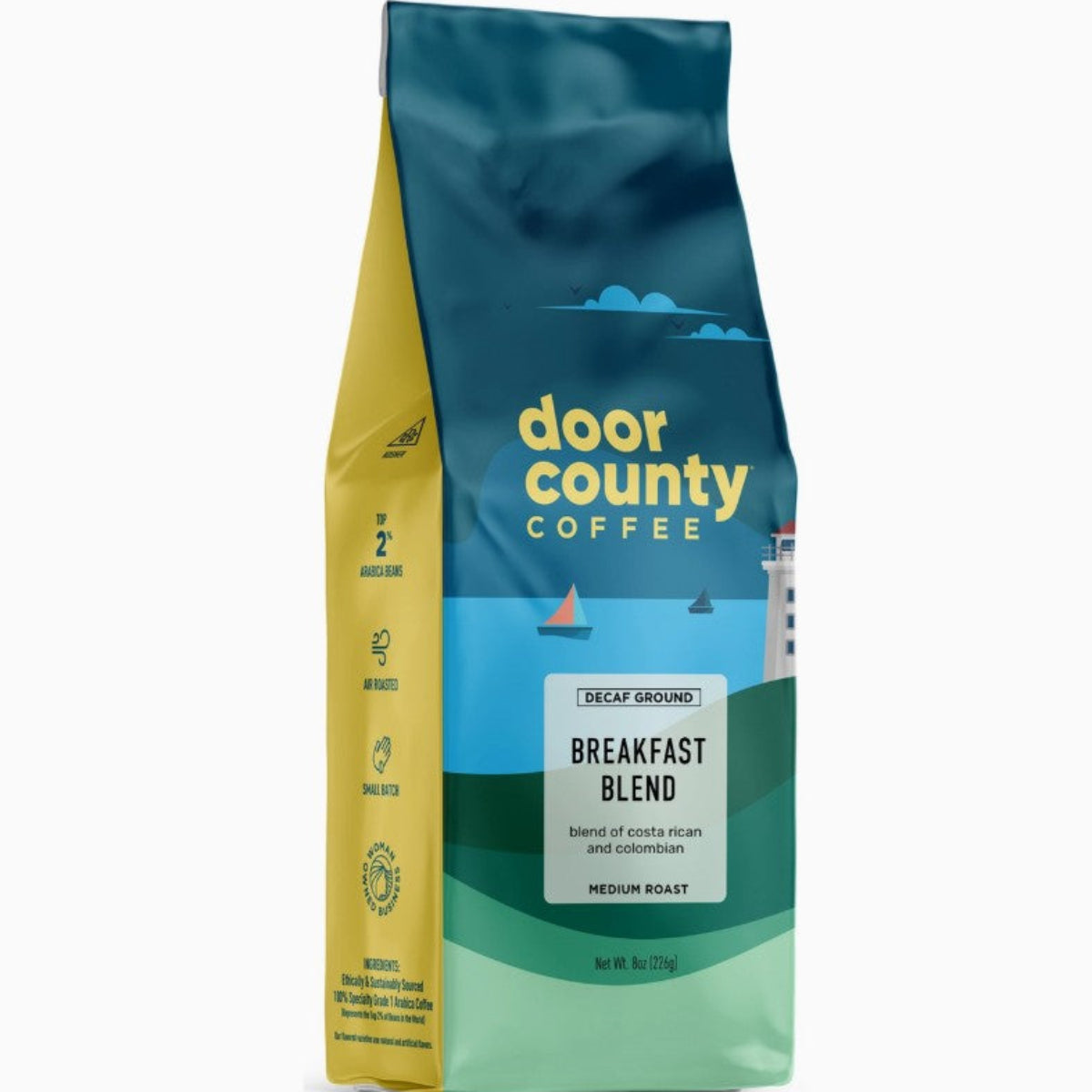 Door County Decaf Breakfast Blend Ground Coffee Medium Roast - 10oz