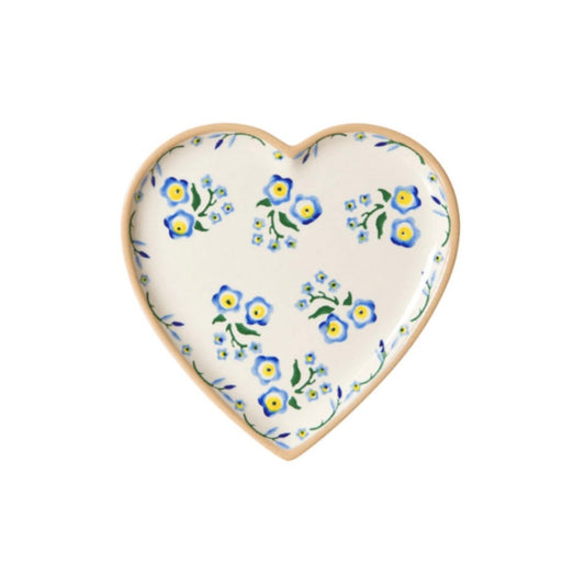 Forget Me Not Plate Medium Heart Plate