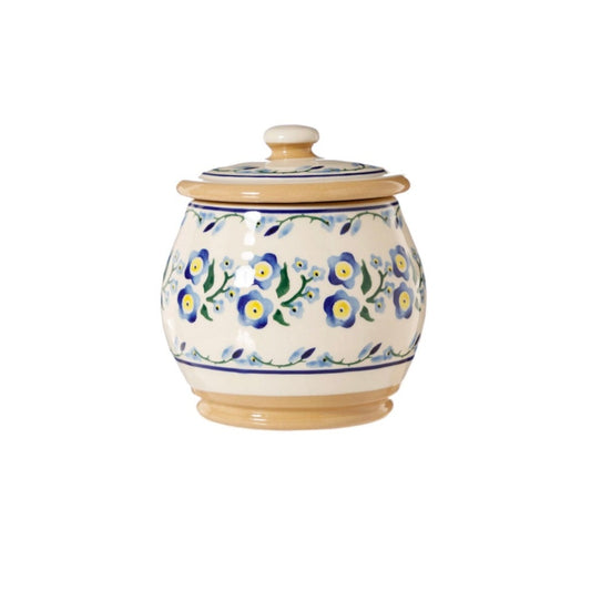 Forget Me Not Small Round Lidded Jar