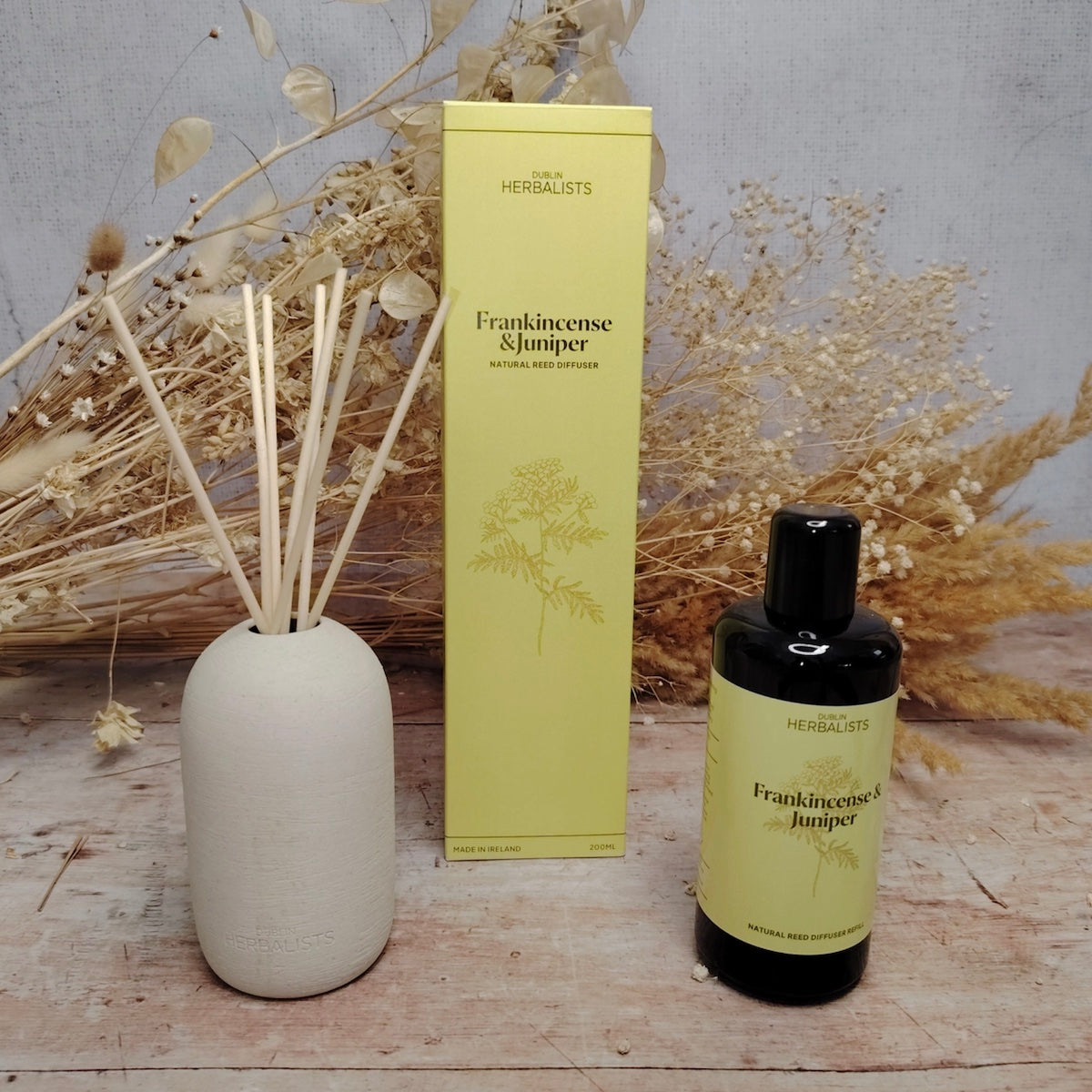 Dublin Herbalists Frankincense and Juniper Natural Reed Diffuser Gift Set