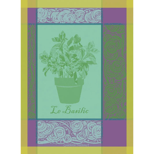 Garnier Thiebaut Basilic Purple Jacquard Kitchen Towel
