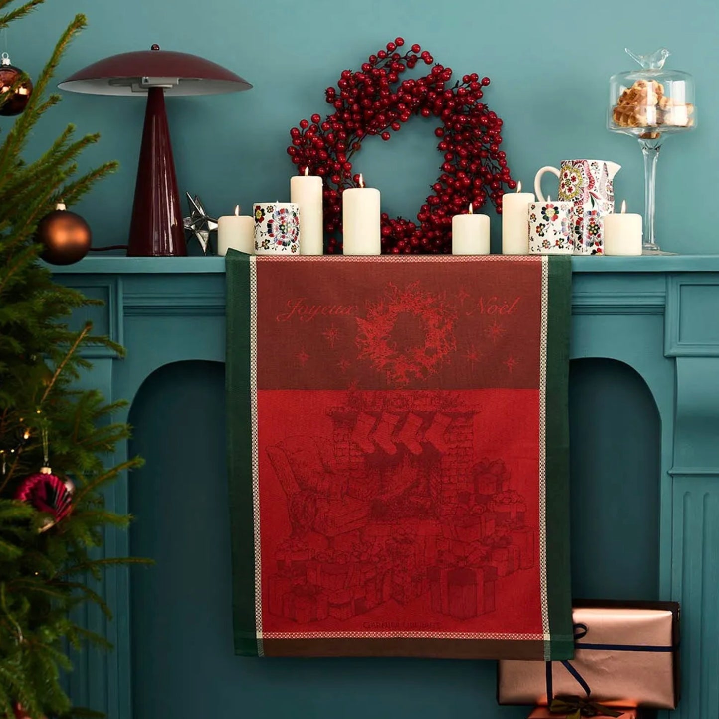 Garnier Thiebaut Les Cadeaux De Noel Houx Jacquard Kitchen Towel