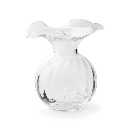 VIETRI Hibiscus Glass Clear Small Fluted Vase