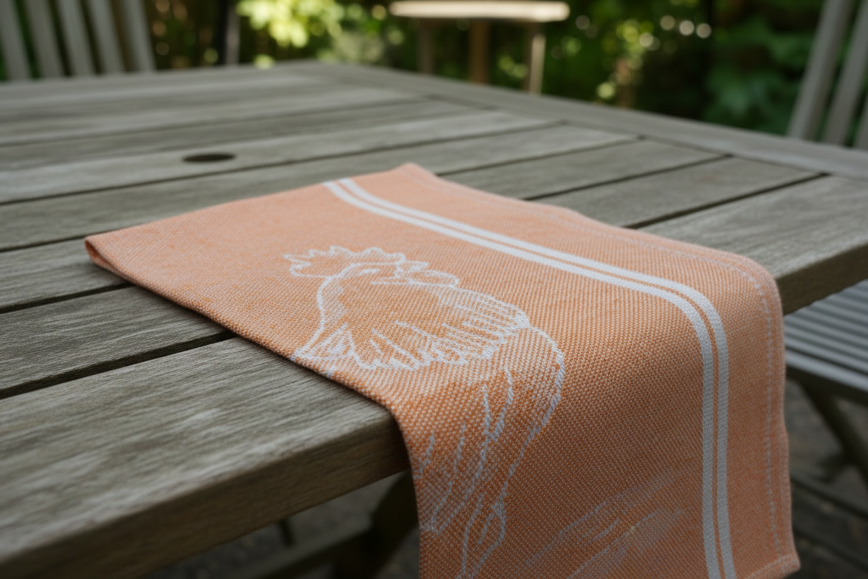 Tessitura Pardi Gallo (Rooster) Tea Towel - Orange
