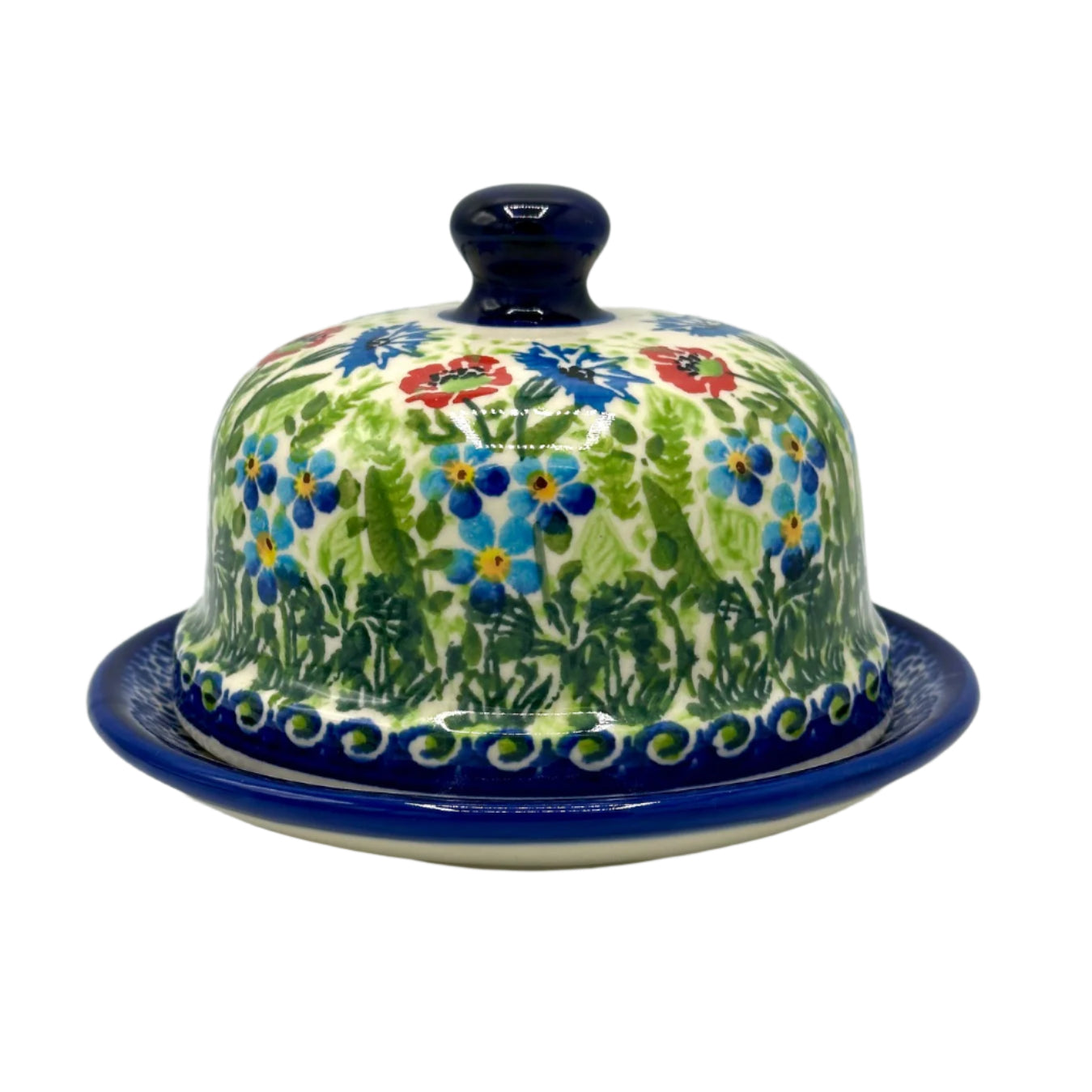 Polish Pottery Cheese Butter Dish Art 1 08-0354 A1