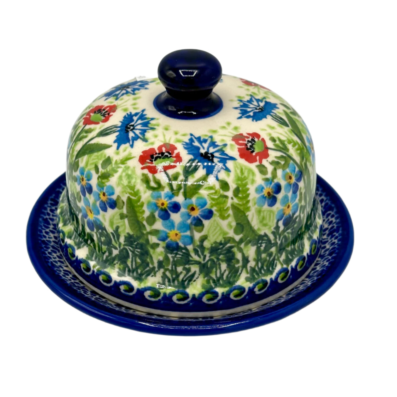 Polish Pottery Cheese Butter Dish Art 1 08-0354 A1