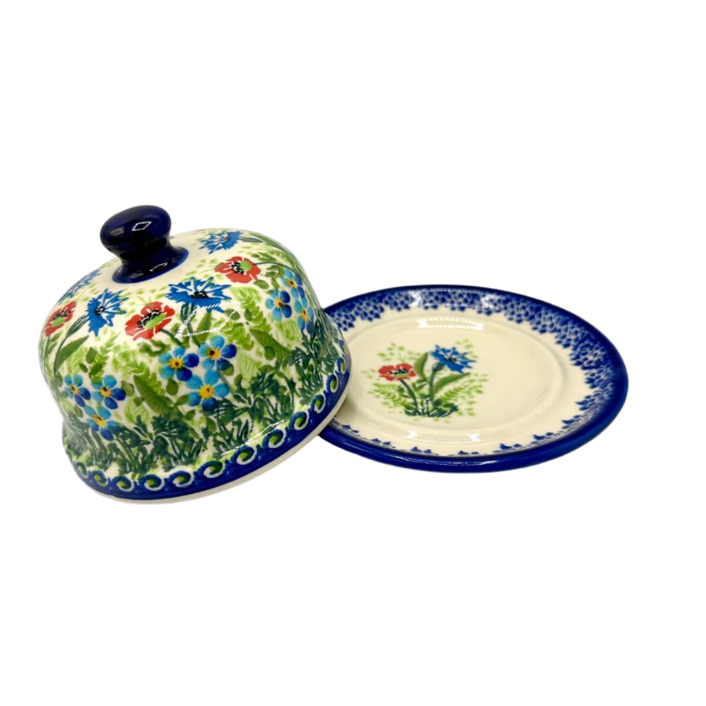 Polish Pottery Cheese Butter Dish Art 1 08-0354 A1