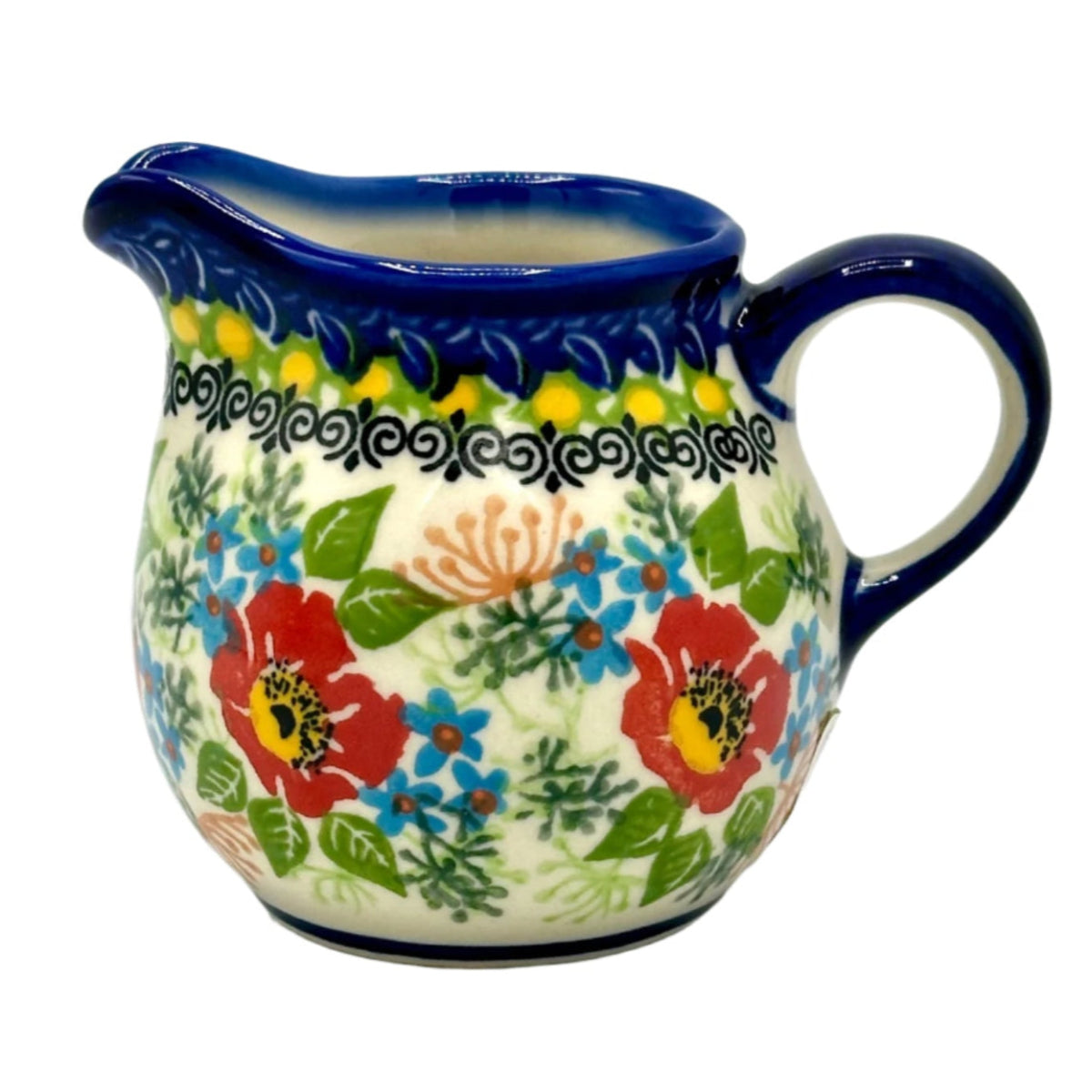 Polish Pottery Creamer Kubus Art 1 10-0502 A1 Red