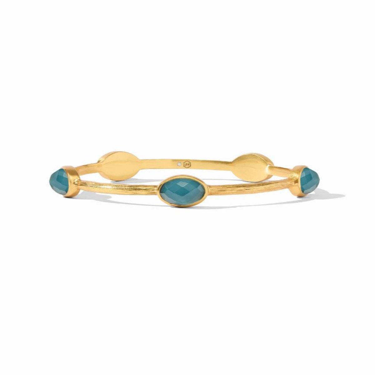 Julie-Vos-Ivy-Stone-Bangle-Peacock-Blue-Medium