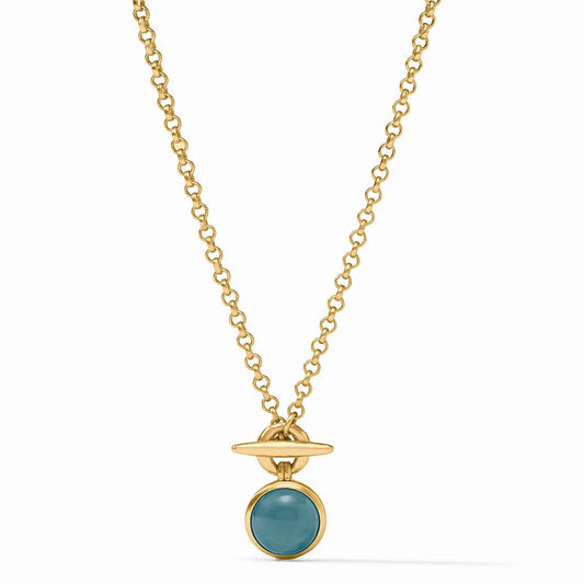 Julie Vos Solara Solitaire Necklace - Iridescent Montana Blue