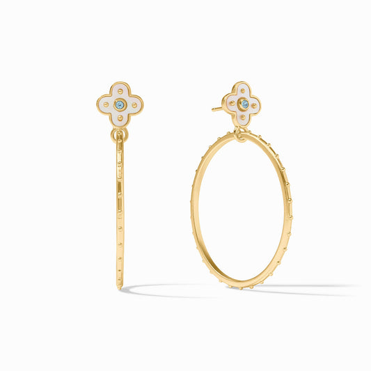 Julie Vos Colette Statement Earring-Chalcedony Blue