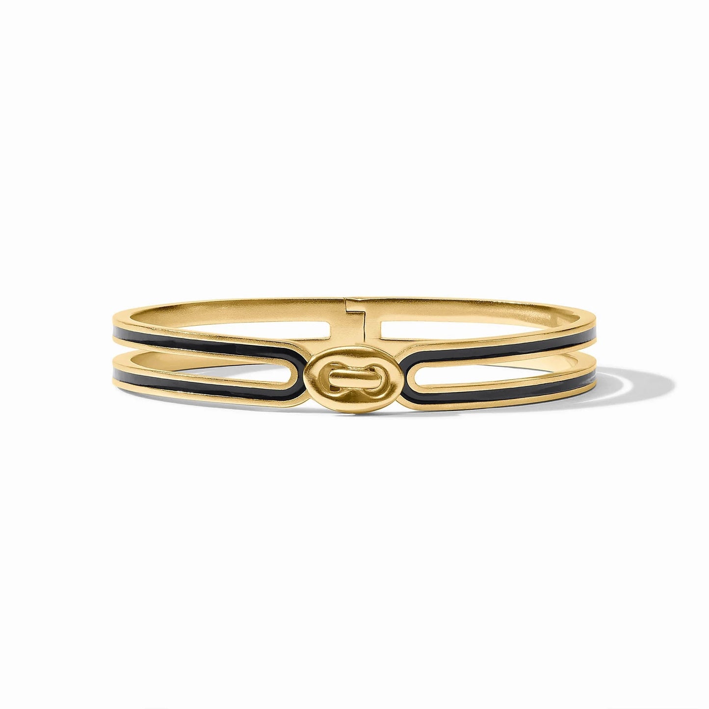 Julie Vos Laguna Enamel Hinge Bangle - Black