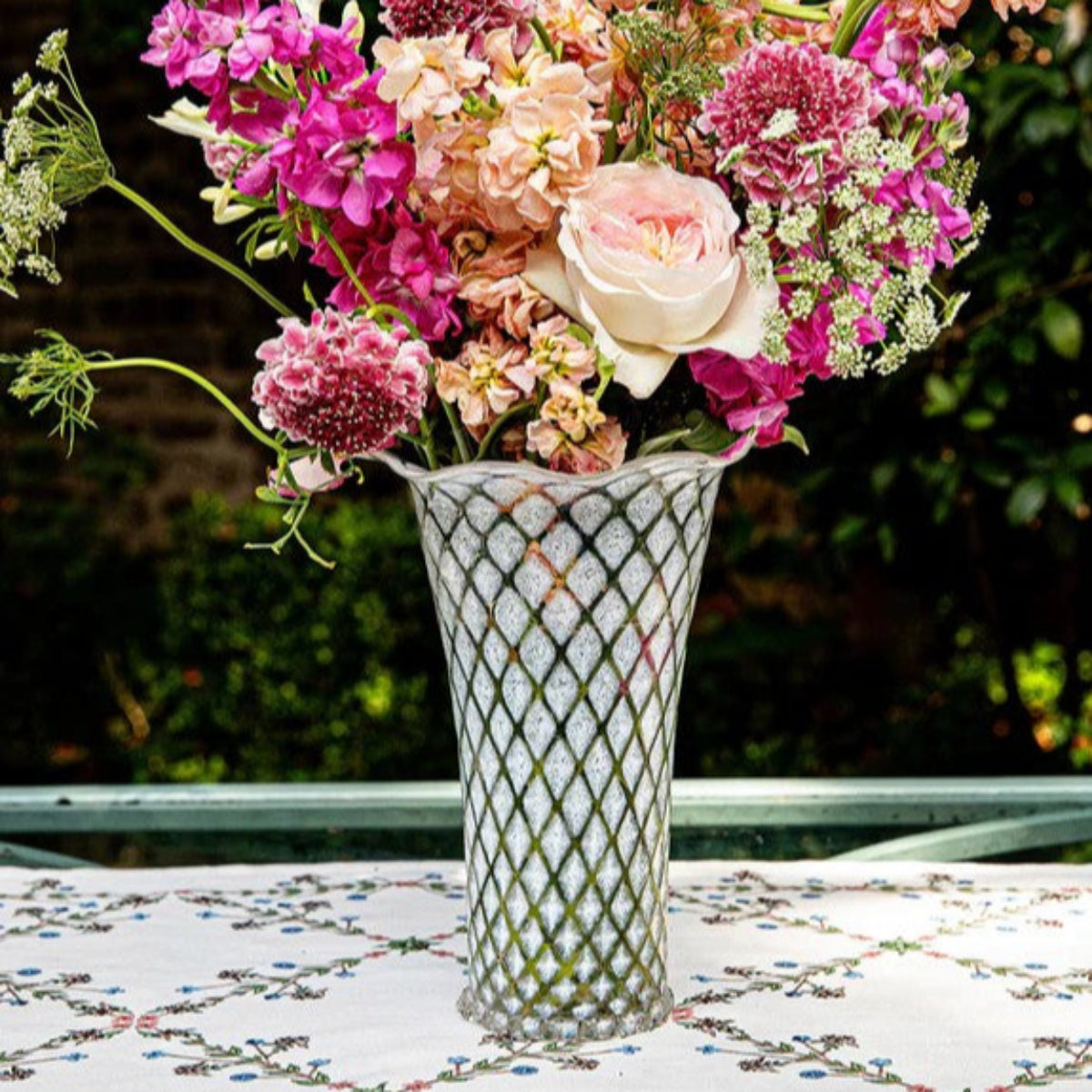 Juliska Trellis 9" Flared Vase - White