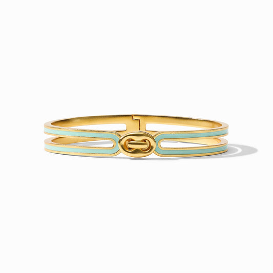 Julie Vos Laguna Enamel Hinge Bangle - Aqua