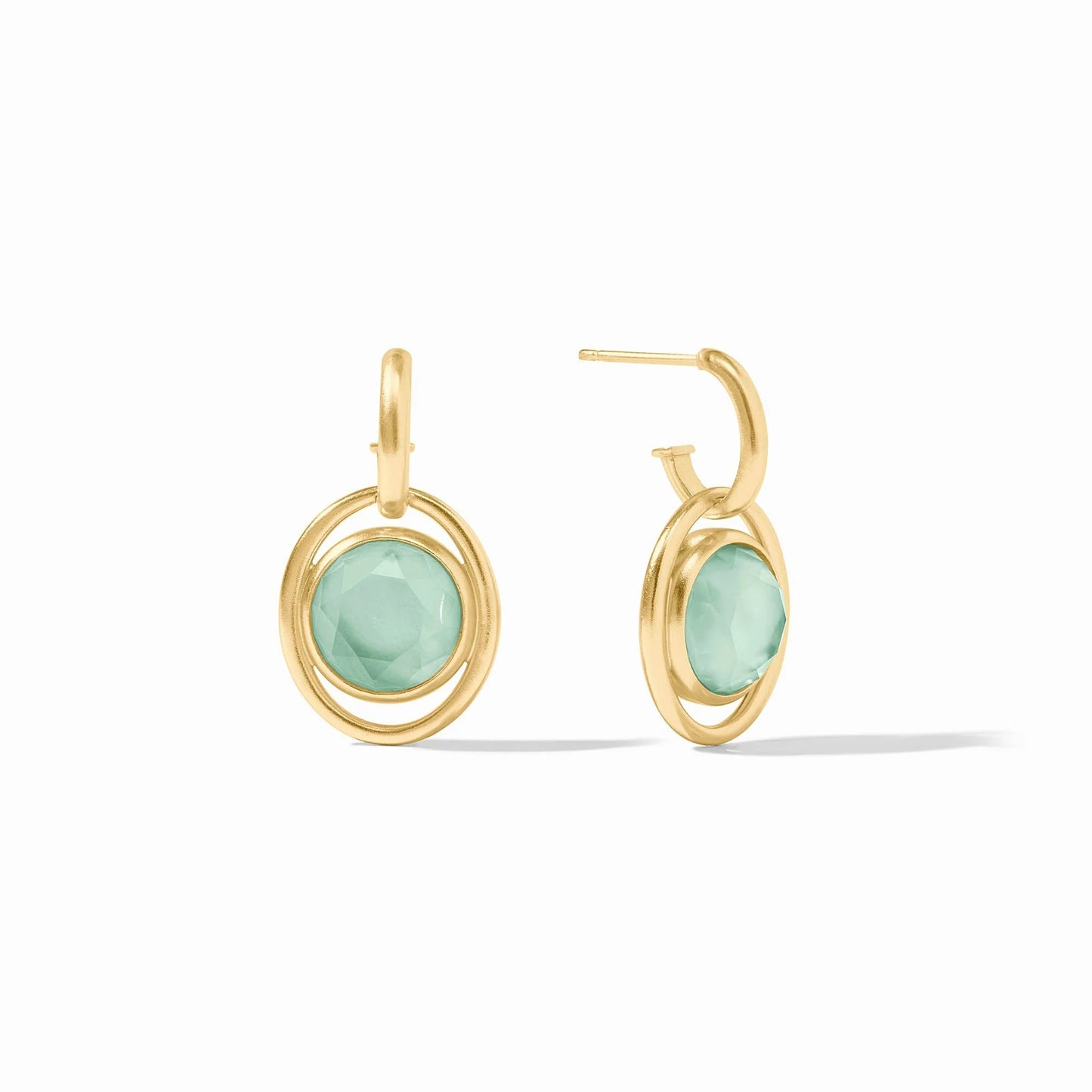 Julie Vos Laguna Hoop & Charm Earring-Iridescent Aquamarine Blue