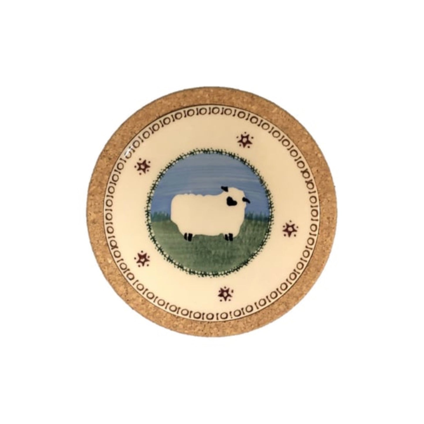 Landscape Sheep Round Trivet