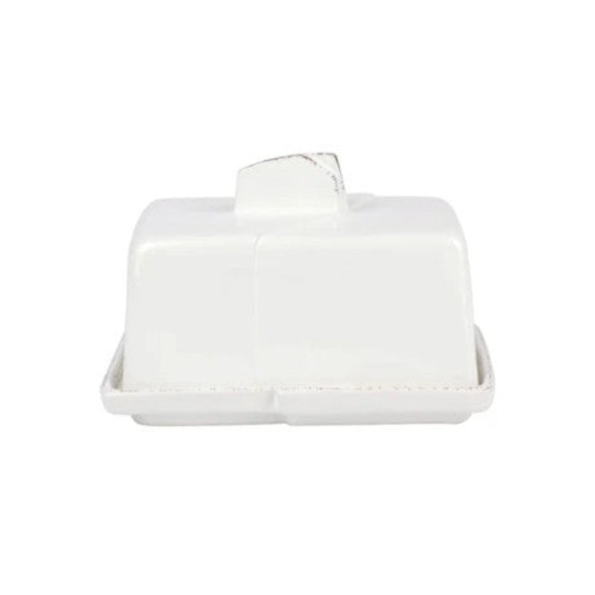 Vietri Lastra White Butter Dish