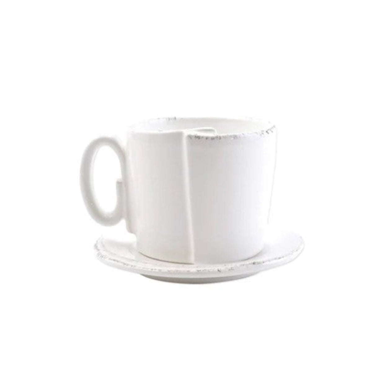 Vietri Lastra White Cup & Saucer