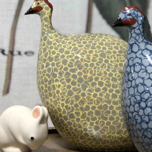 Les Ceramiques de Lussan Guinea Grey Spotted Yellow
