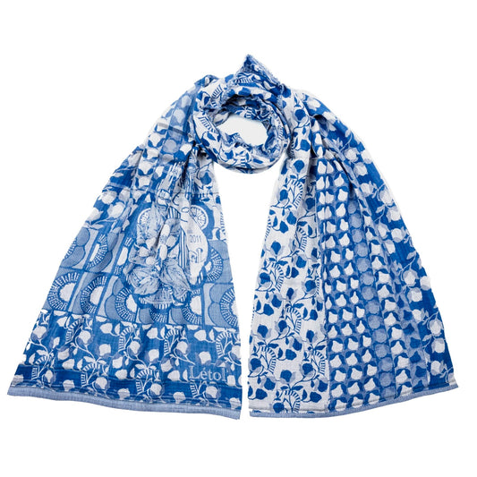 Létol Lino Santorin Blue Organic Cotton Scarf