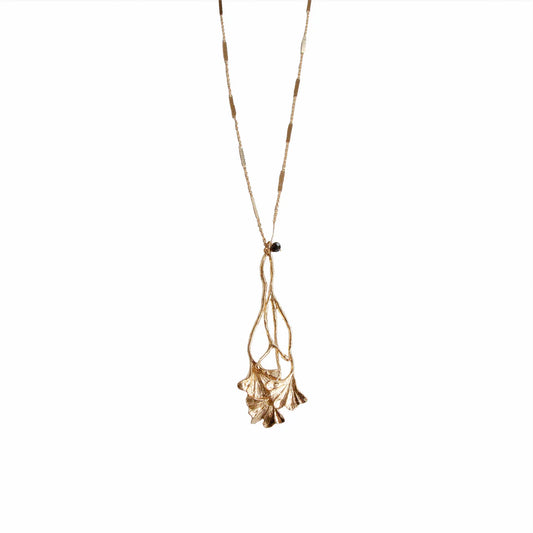 Collier Sautoir Feuille Gingko Tao-Gingko Leaf Long Necklace