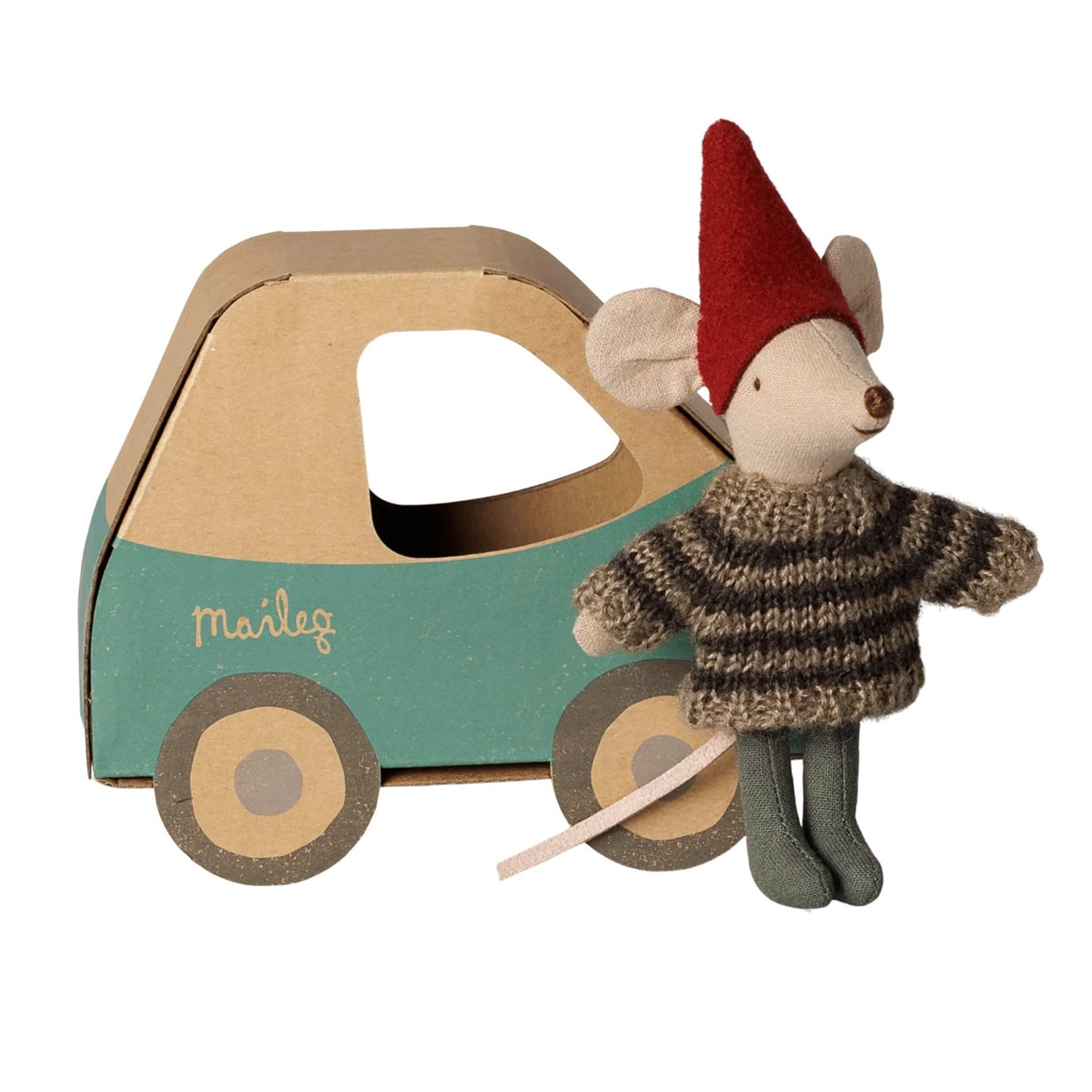 Maileg Christmas Mouse, Little Brother in Car Box