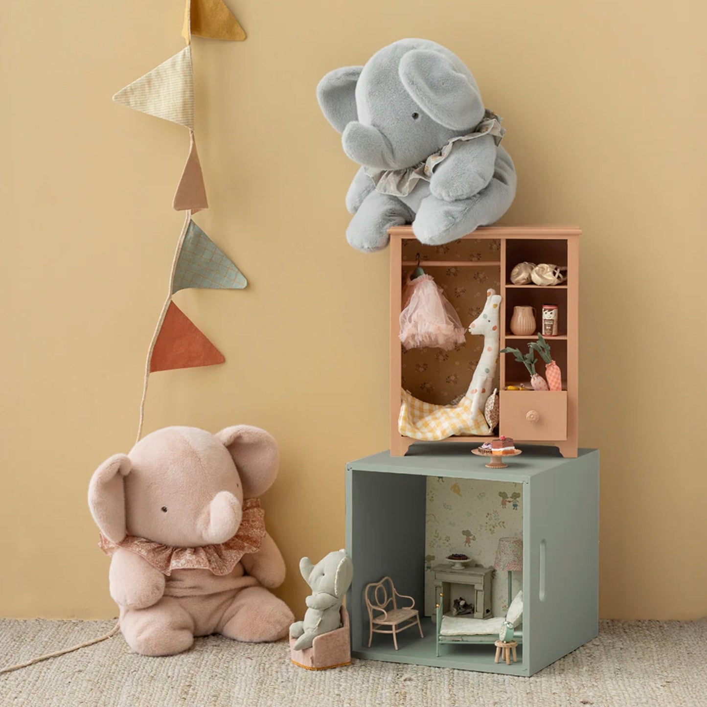 Maileg Elephant Plush, Big - Powder