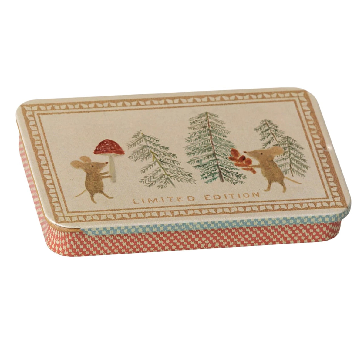 Maileg Metal Box with Sliding Lid - Christmas Mice