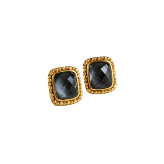 Julie-Vos-Marbella-Stud-Iridescent-Charcoal-Blue-Earrings