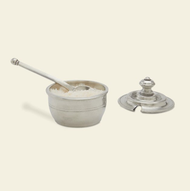 MATCH Pewter Piccolo Salt Cellar with Lid & Spoon