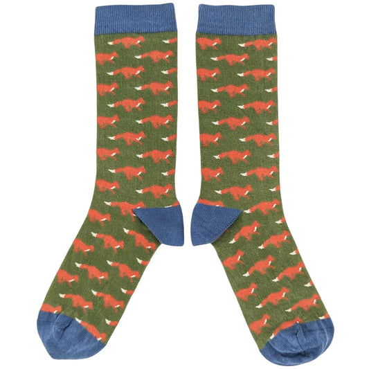 Catherine Tough Men's Organic Cotton Crew Socks - Fox