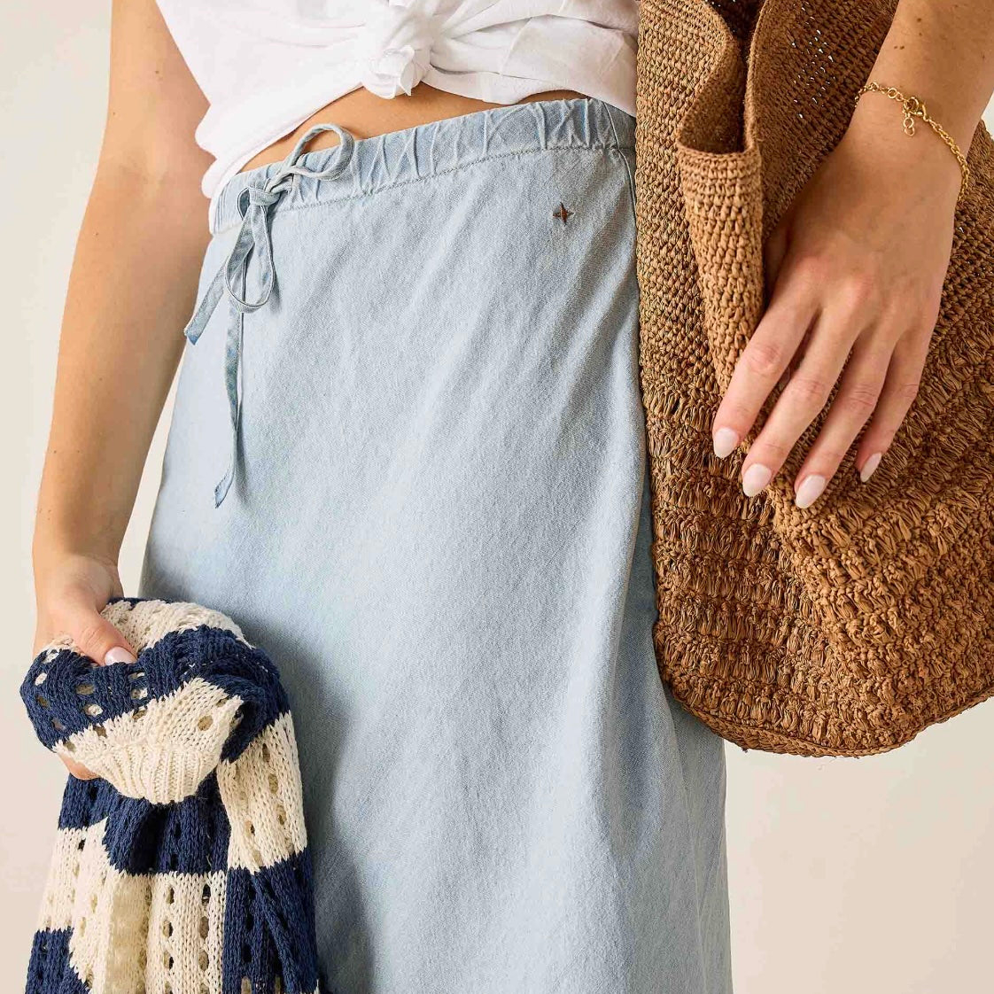 Mersea Aix Maxi Skirt - Light Chambray
