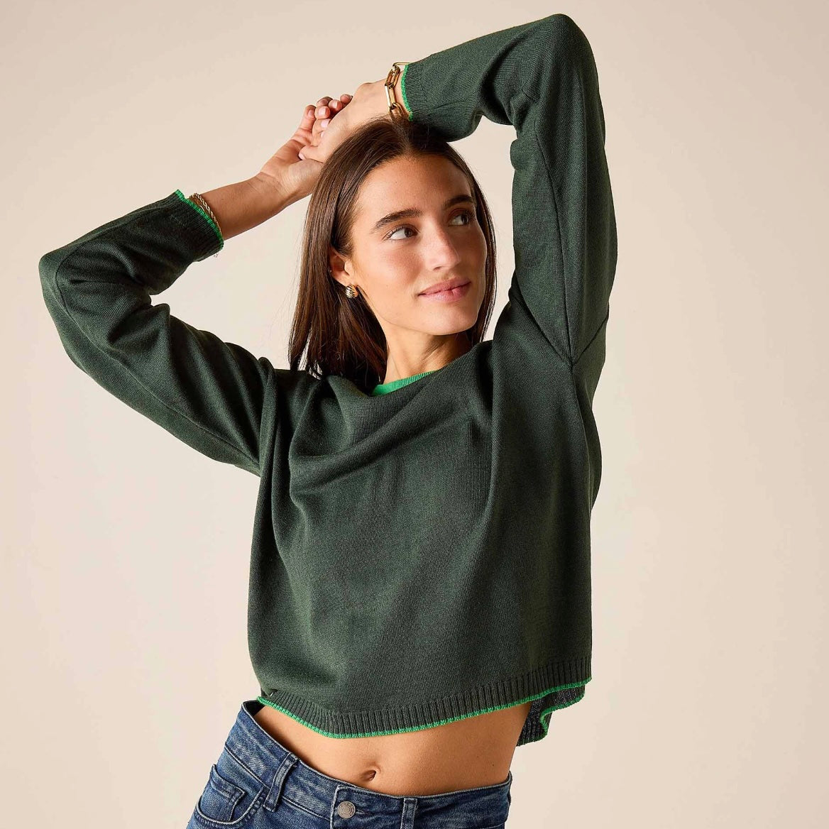 Mersea Cardiff Sweater - Pine